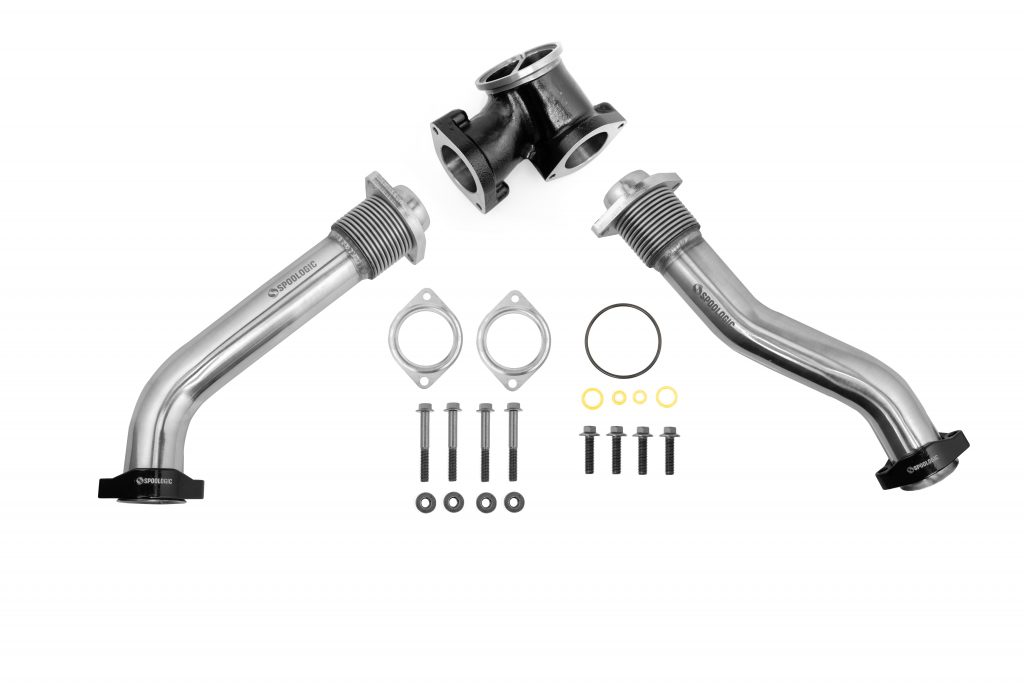 SPOOLOGIC 304 Stainless Steel Bellowed Up-pipes and gaskets 1999.5-2003 7.3L Powerstroke