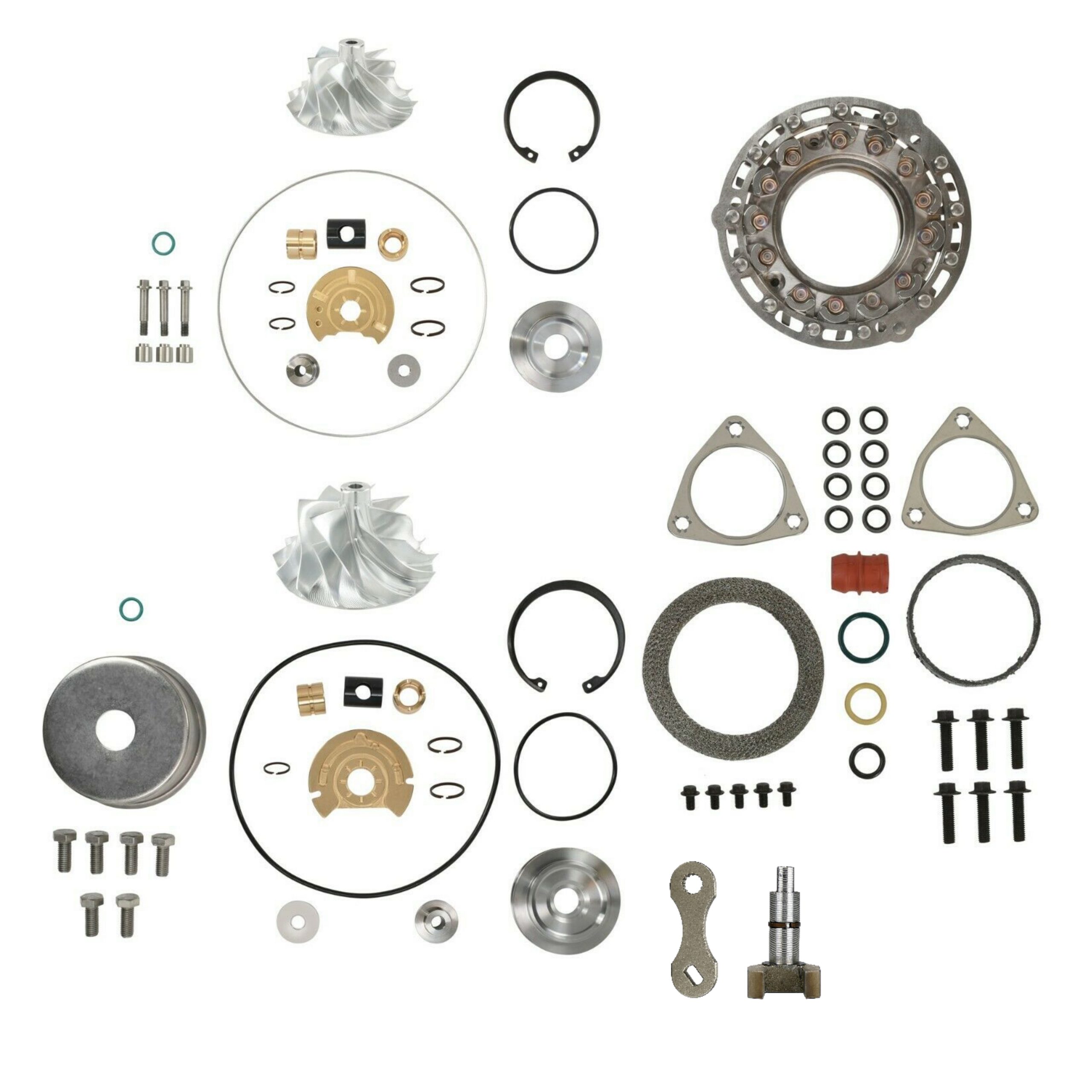 SPOOLOGIC Turbo Rebuild Kit Billet Wheels Unison Ring Actuator Rod Gaskets