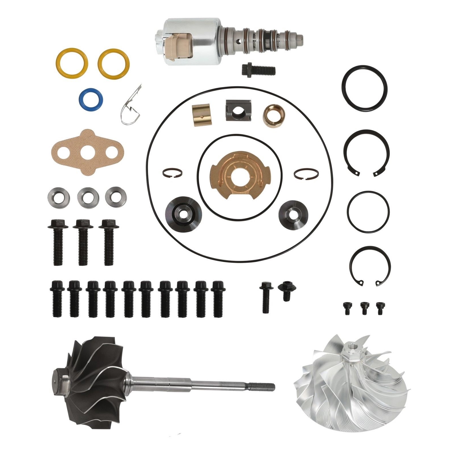 SPOOLOGIC Turbo Rebuild Kit Billet Wheel Turbine Shaft VGT Solenoid