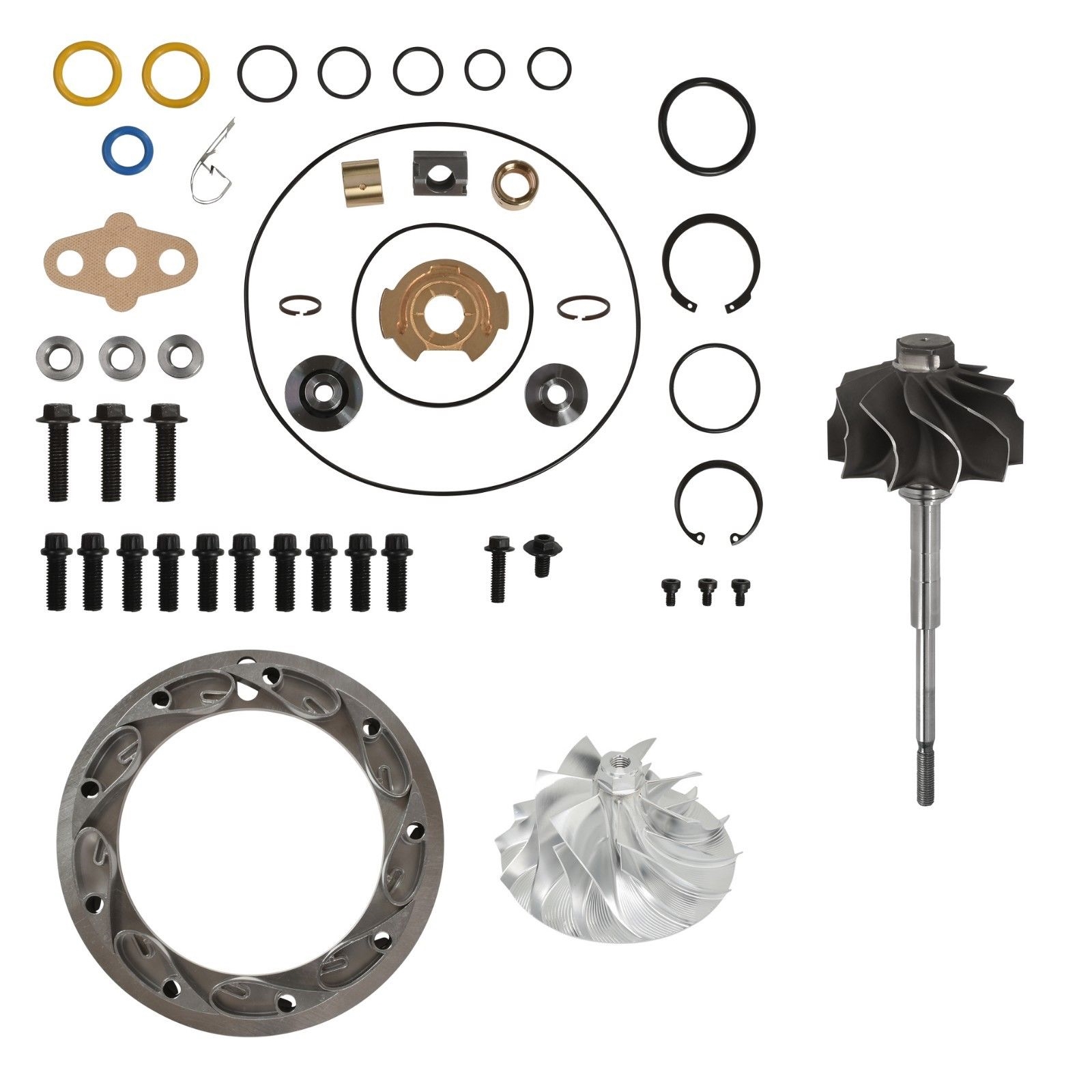 SPOOLOGIC Turbo Rebuild Kit Billet Wheel Turbine Shaft Unison Ring 13.2mm Vanes