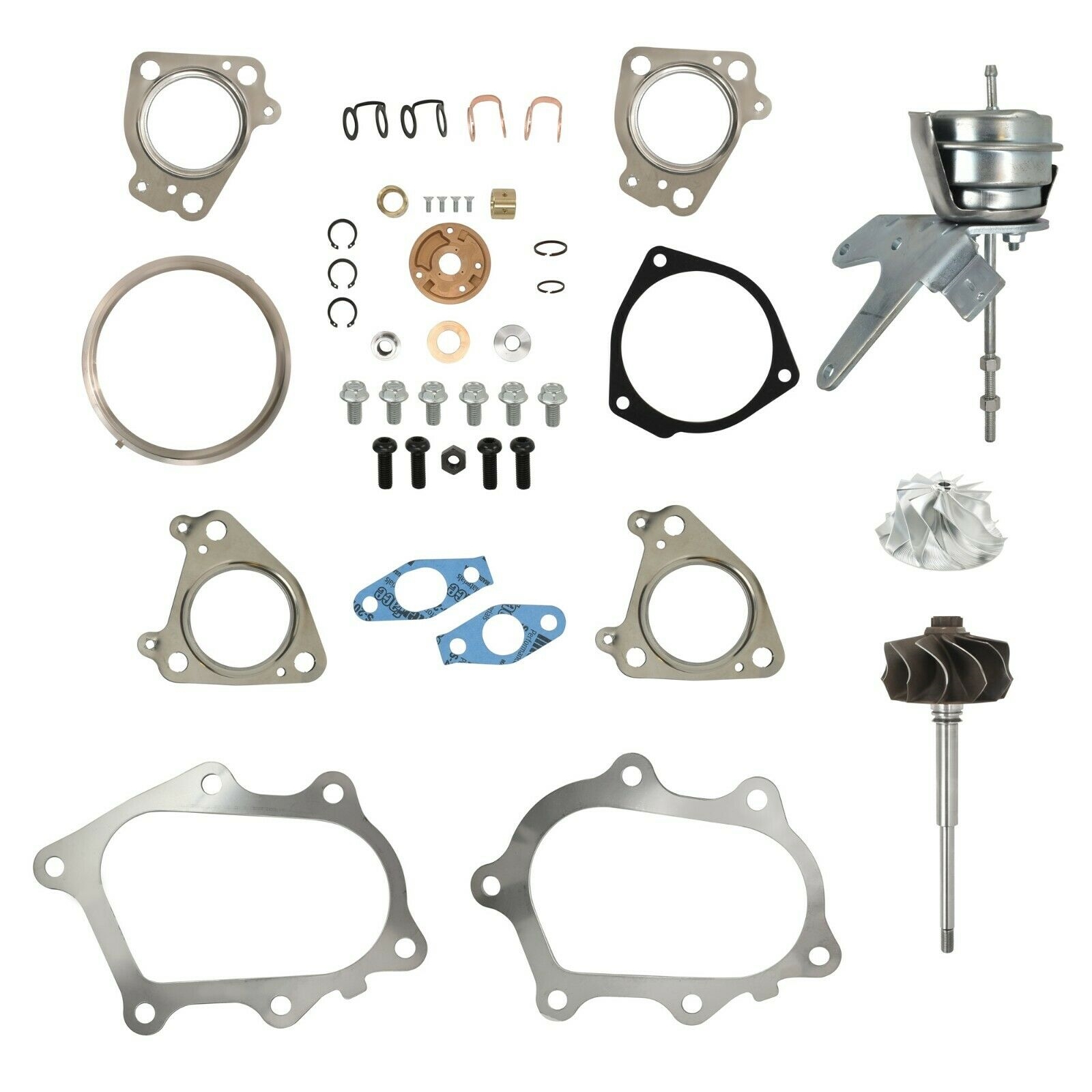 SPOOLOGIC Turbo Rebuild Kit Billet Wheel Turbine Shaft Wastegate Actuator