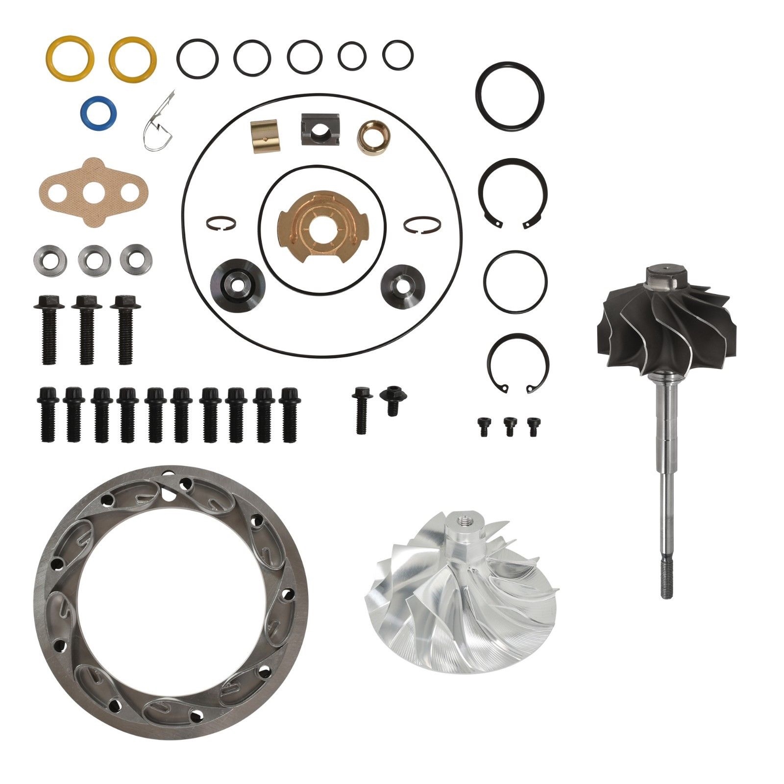 SPOOLOGIC Turbo Rebuild Kit 6+6 Billet Turbine Shaft Unison Ring 15mm Vanes