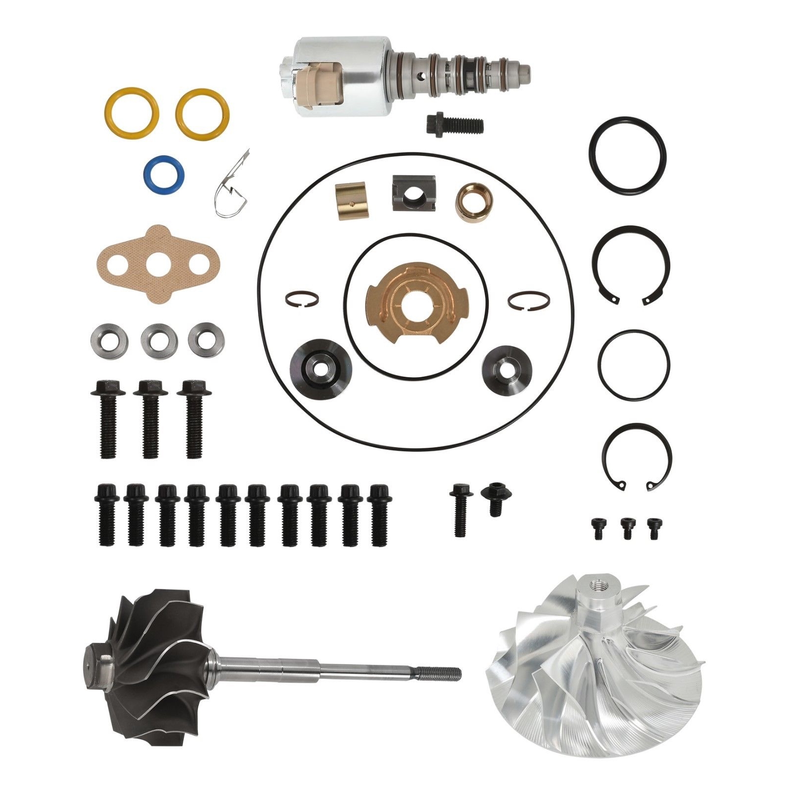SPOOLOGIC Turbo Rebuild Kit 6+6 Billet Wheel Turbine Shaft VGT Solenoid